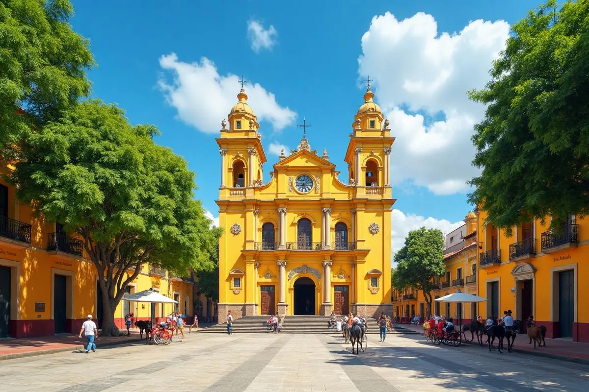 Merida colonial plaza in Yucatan — closest city to Chichen Itza archaeological site